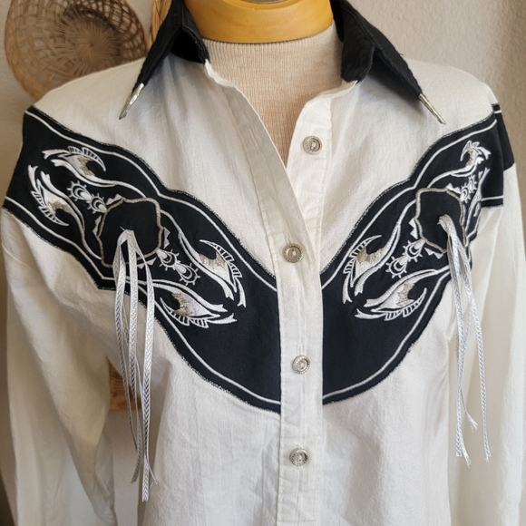 Vintage 1849 Western Button Down LS Shirt SZ M - Picture 3 of 6